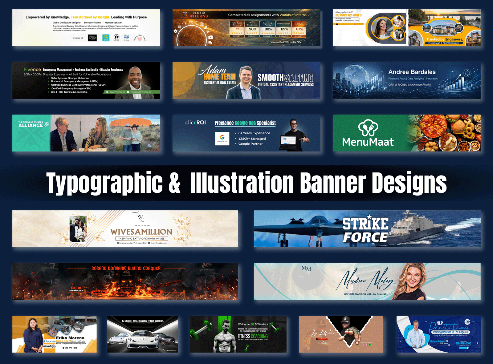 Banner design portfolio grid