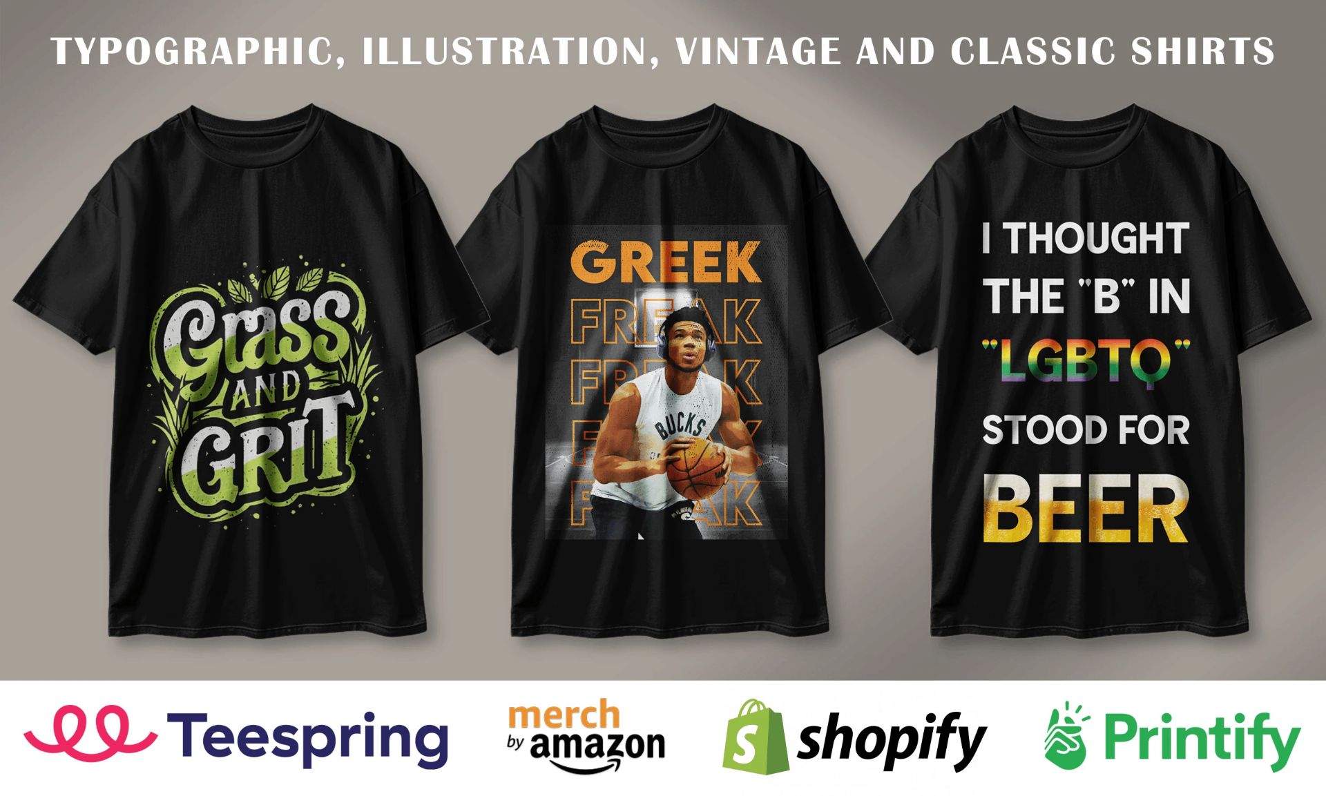 Typography T-Shirts & Custom Merch